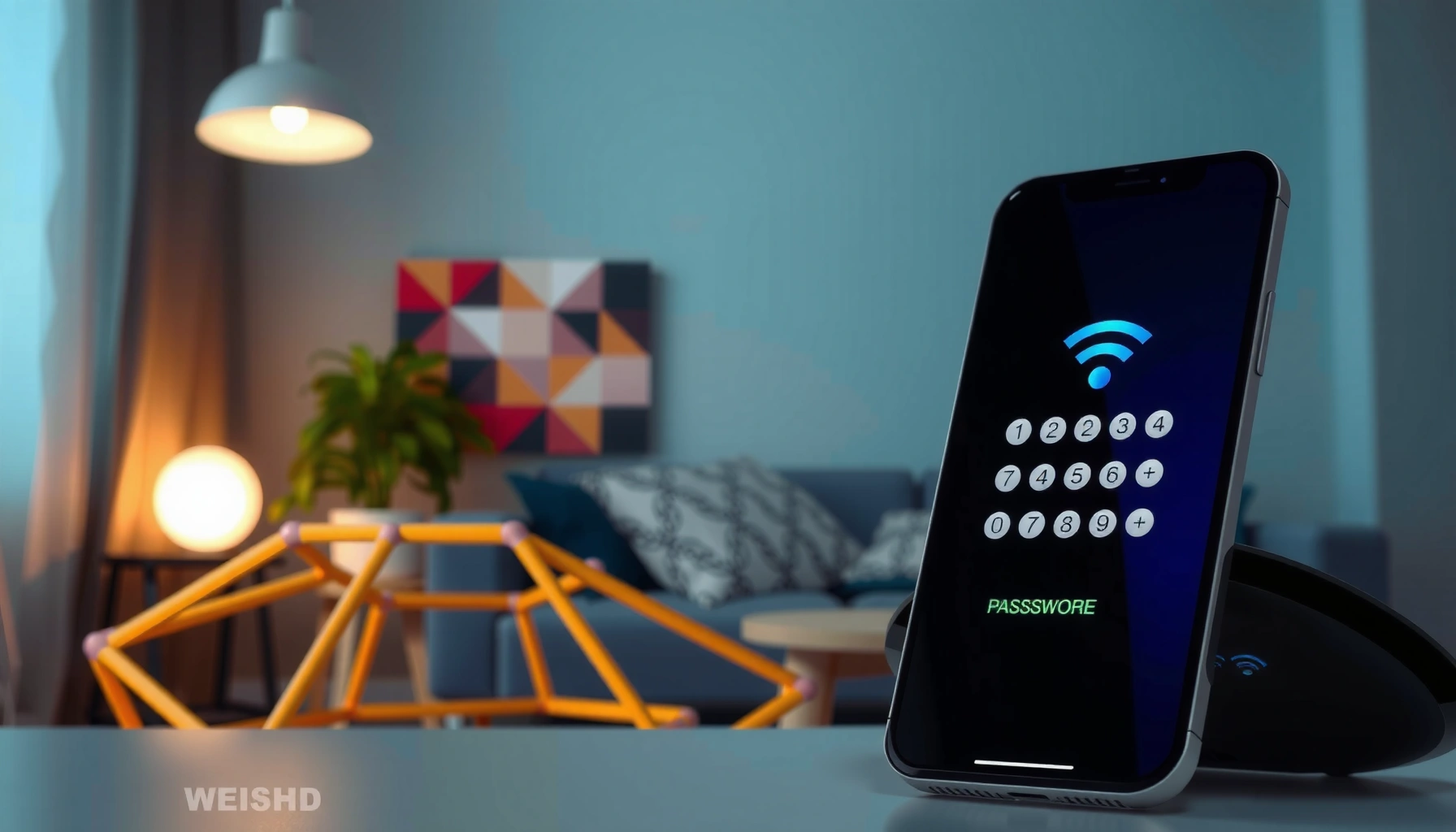 A person checking their WiFi password on a device, illustrating quick ways to find it.