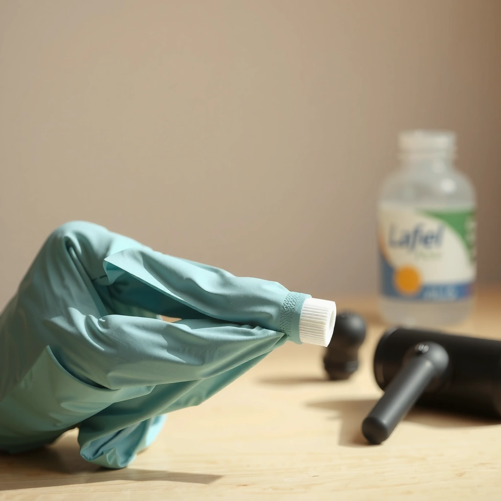 A collection of safe cleaning supplies for earbuds, including wipes and brushes.