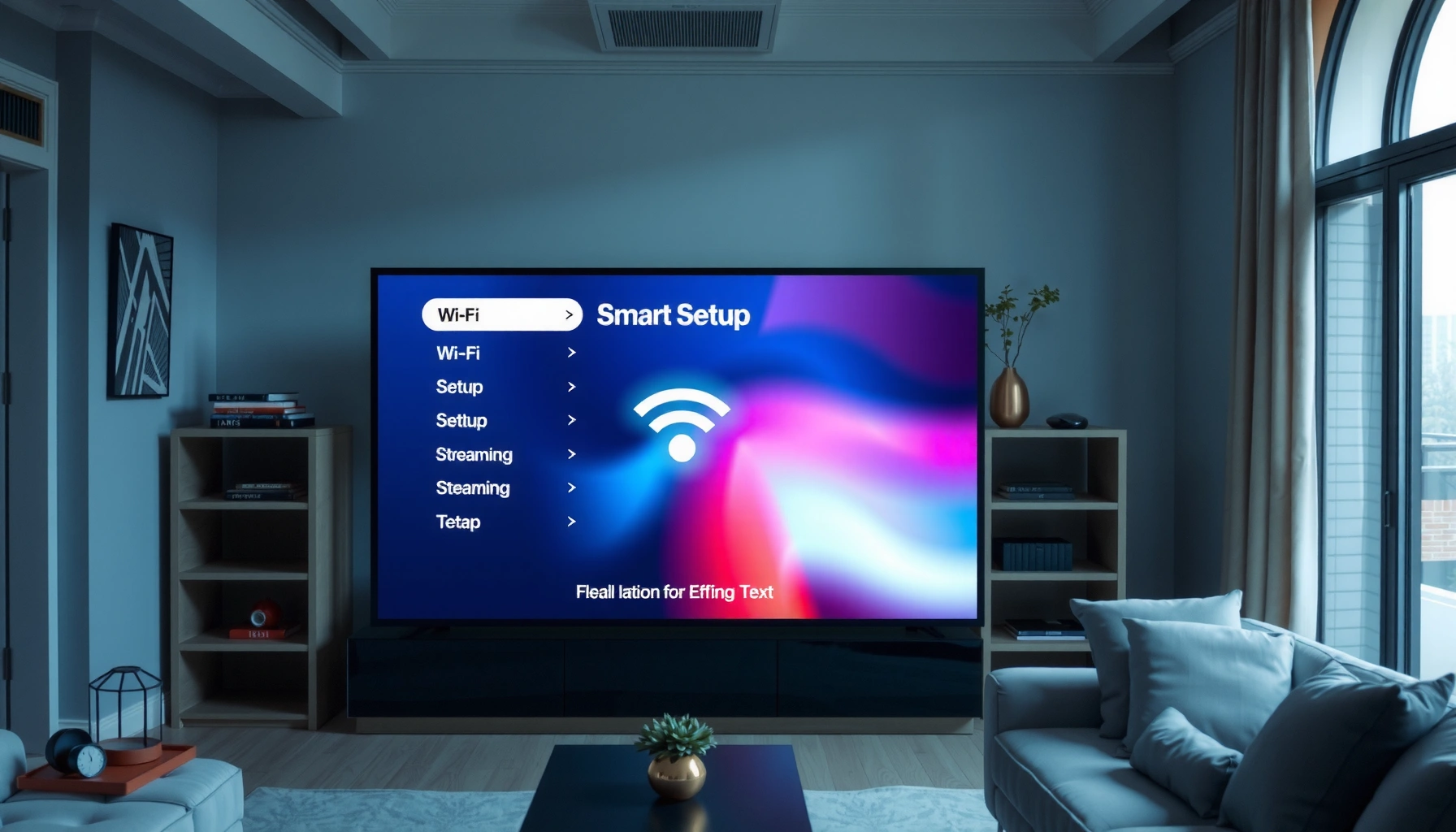 Illustration showing how to connect a Smart TV to the Internet for streaming services