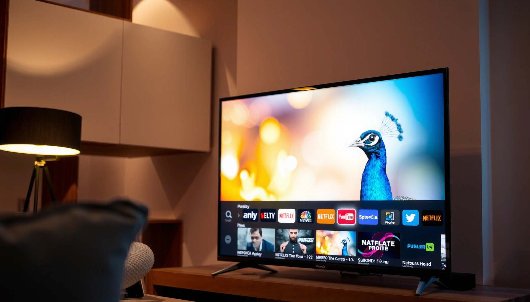 Illustration showing how to access Peacock TV on a Smart TV.