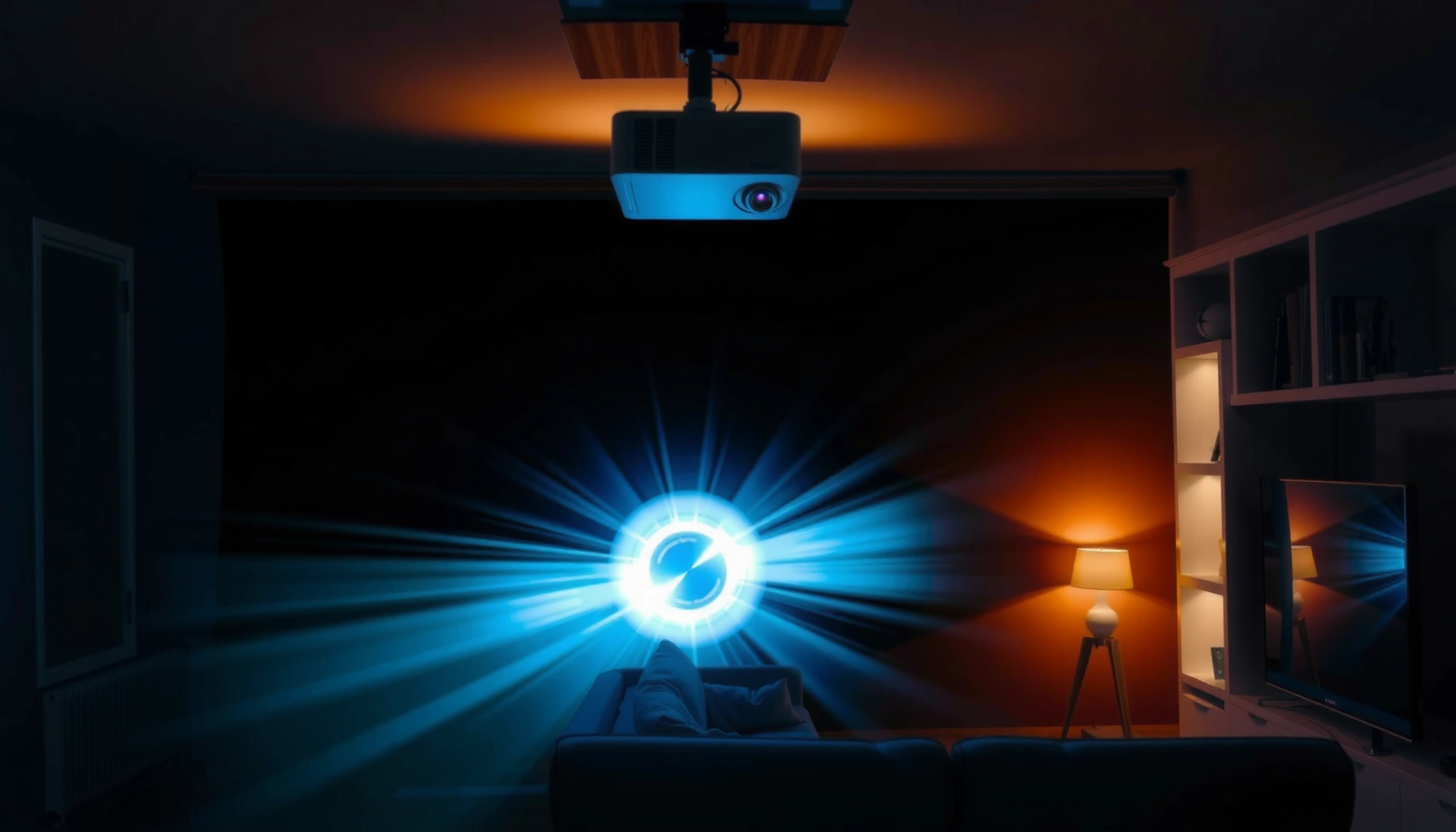 Illustration explaining how a digital projector works step by step