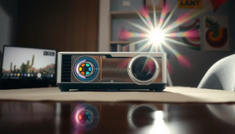 Illustration explaining how LCD projectors work in a step-by-step guide.