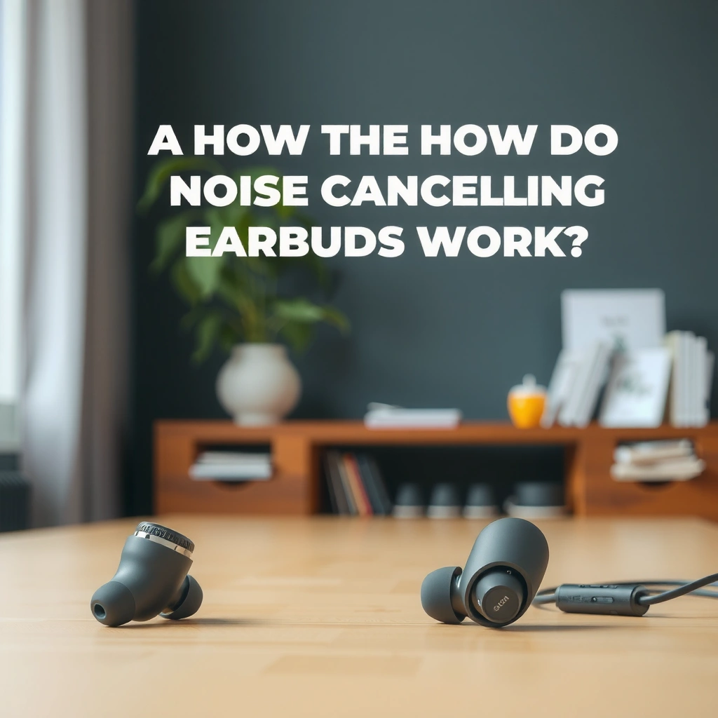 Illustration showing how noise canceling earbuds detect and cancel external sounds