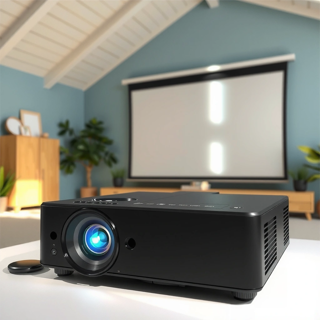 Illustration showing the process of how home projectors create images from video signals.