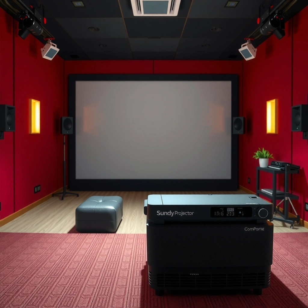Diagram showing how movie theater projectors create images on the screen.