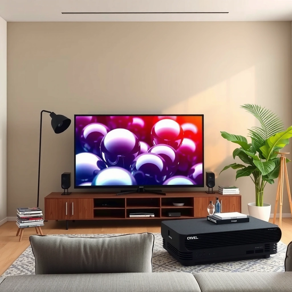 Diagram showing how projectors display TV images on a screen for clear viewing.