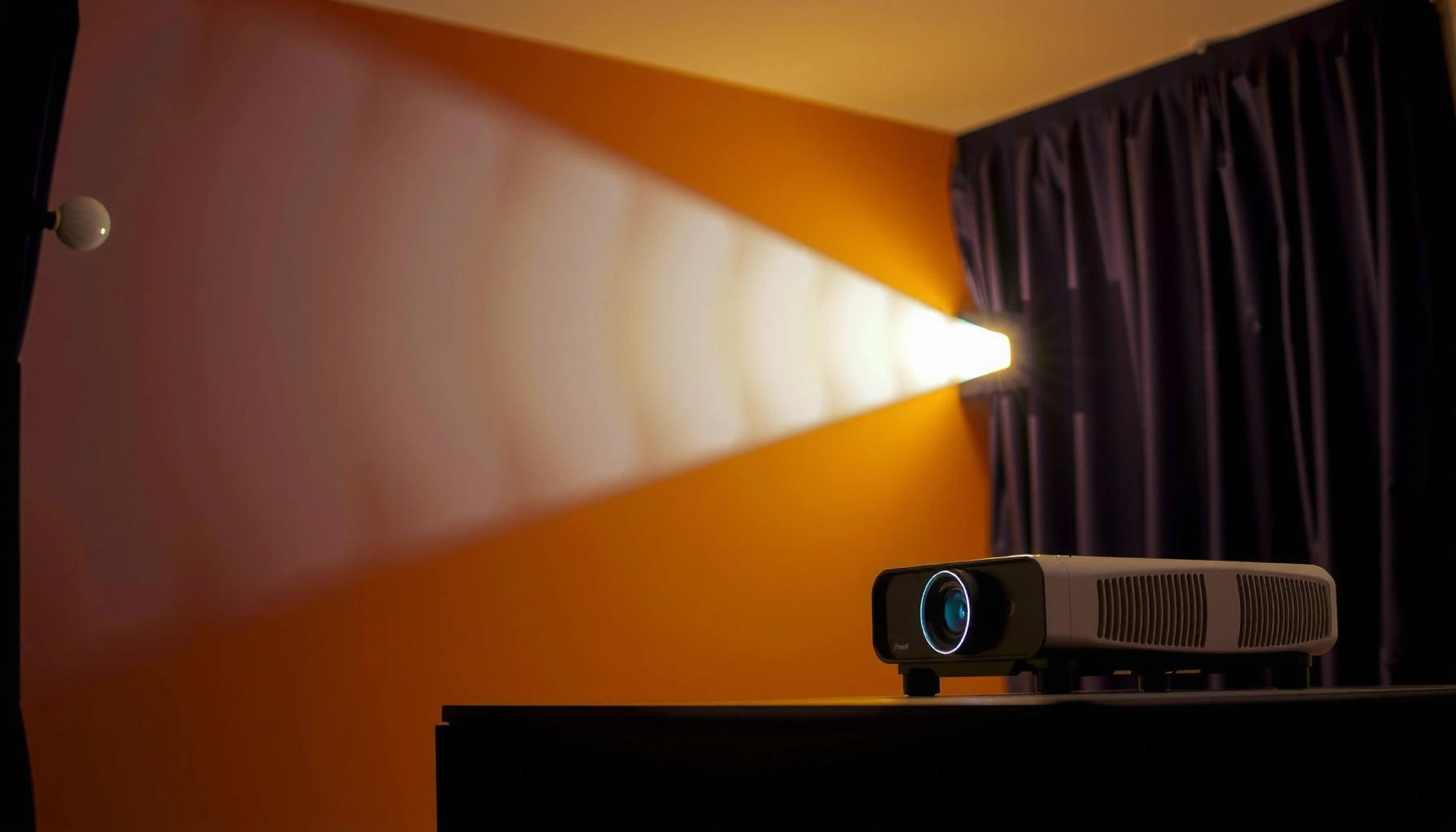 Illustration explaining how projectors play movies step-by-step in a simple guide.