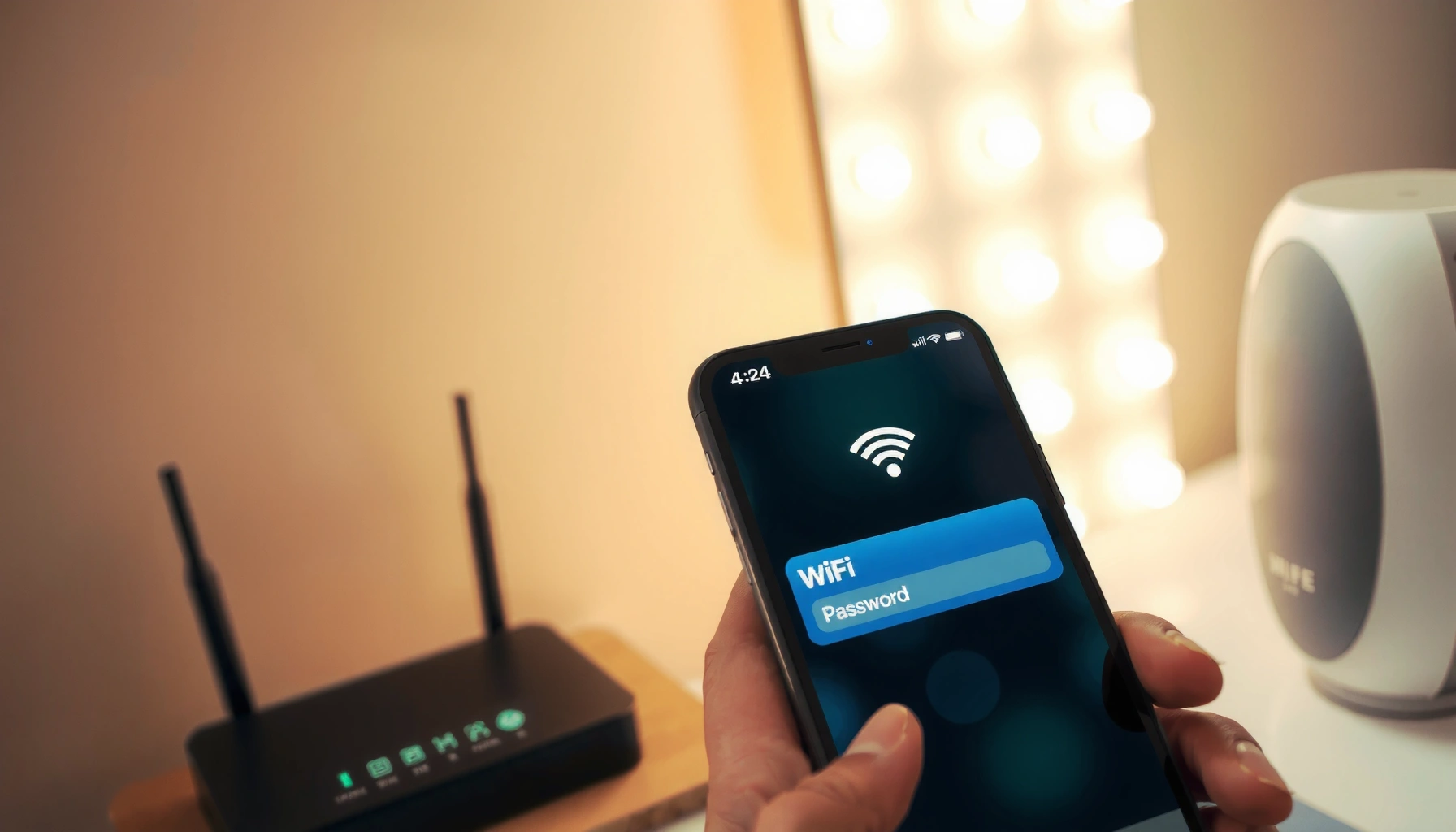 Illustration showing steps to get the WiFi password on various devices