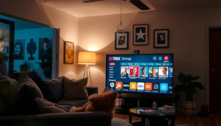 An illustration showing how to watch TV on a Smart TV with various streaming options.