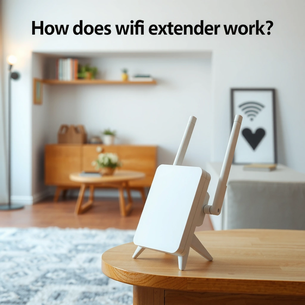 Diagram illustrating the basic process of how a WiFi extender works to boost internet signal.