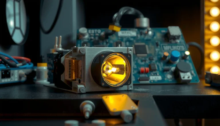 A close-up of a projector lamp, illustrating signs of damage and wear, important for determining if it needs replacement.