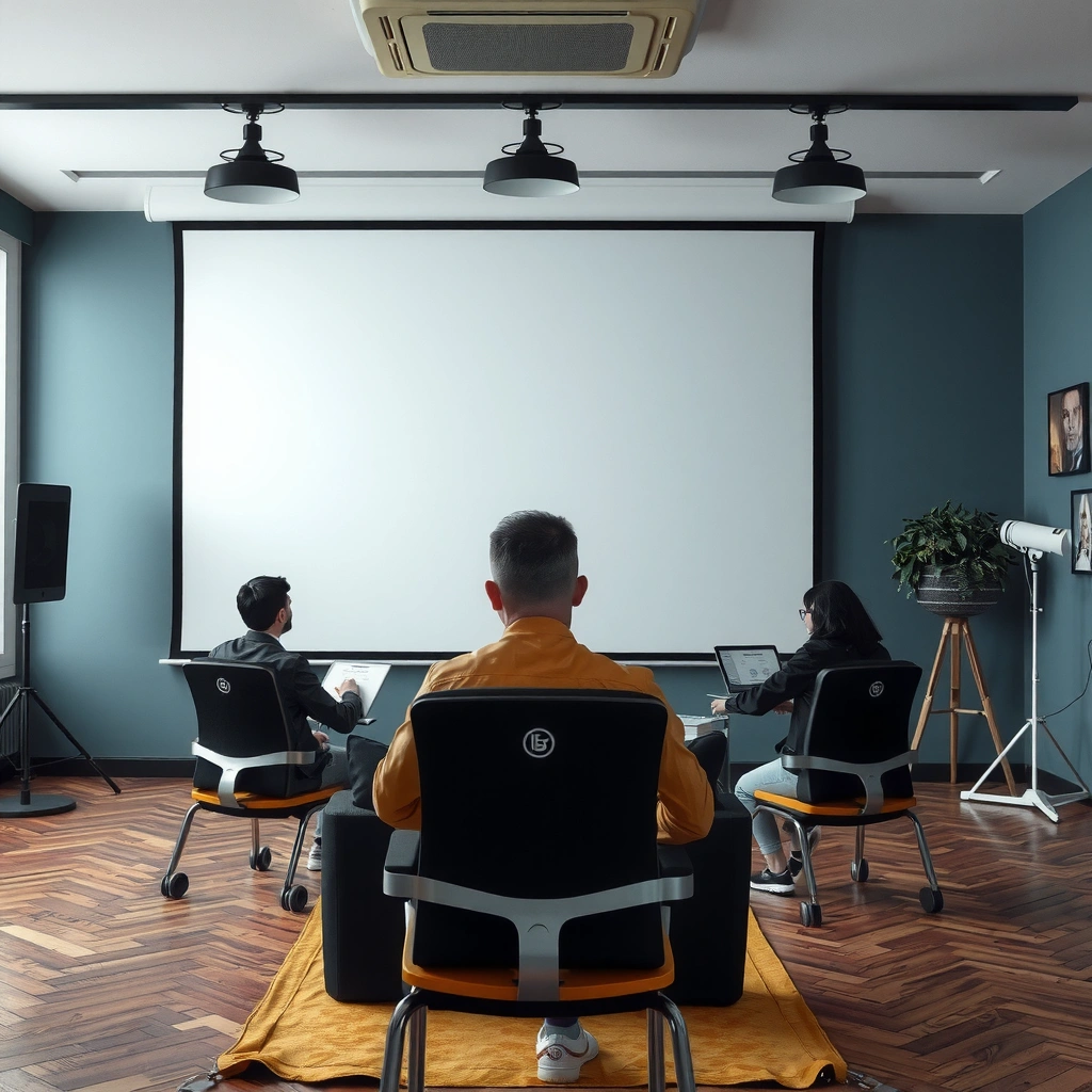 Illustration showing how a projector screen enhances image quality for projectors.