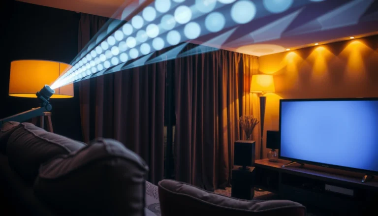 A projector screen setup in a home theater, illustrating the importance of projector screens for optimal viewing.