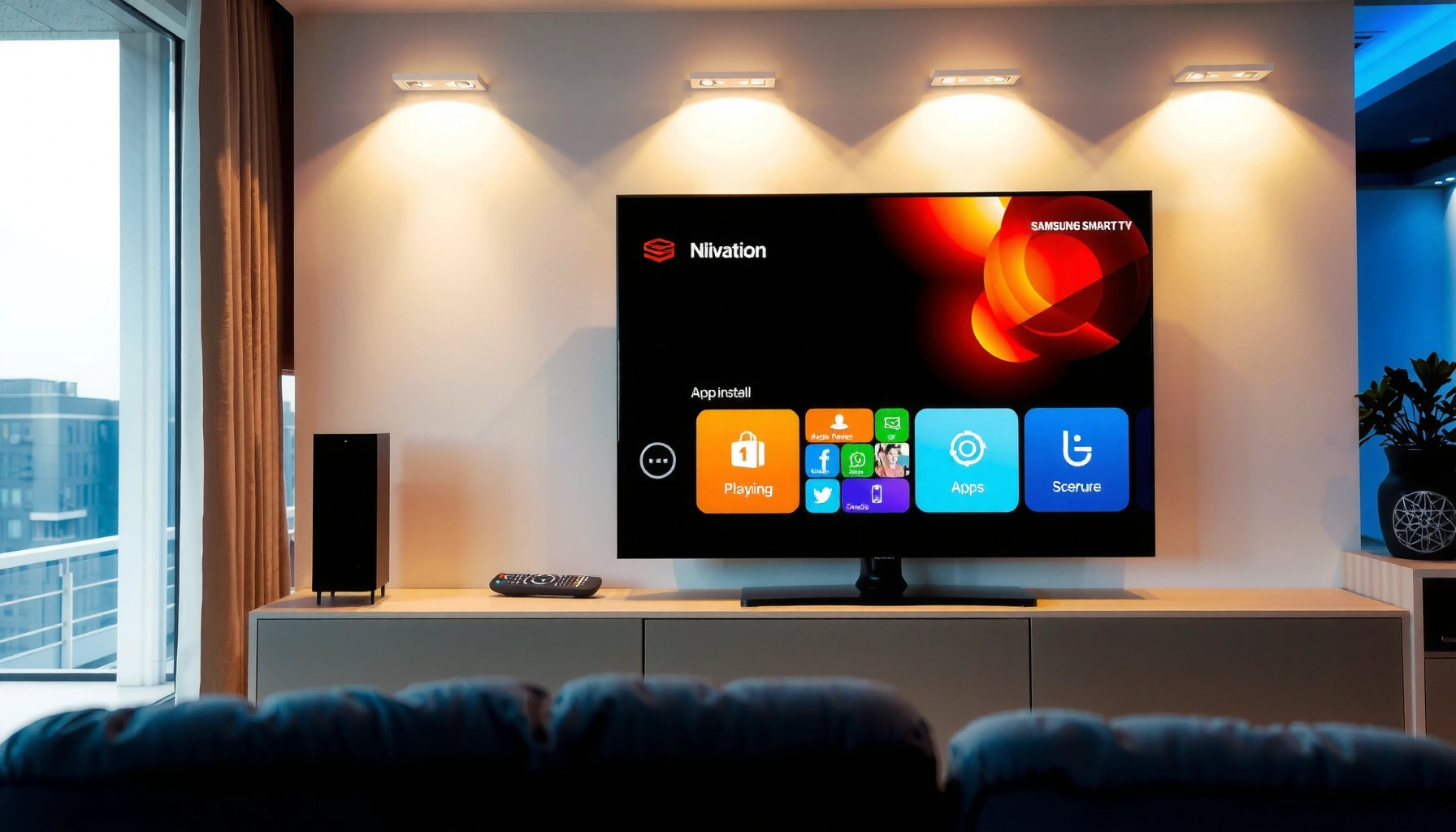 Step-by-step guide on installing apps on a Samsung Smart TV.