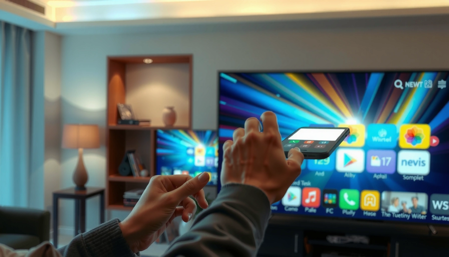 Step-by-step guide for installing apps on a Smart TV, showcasing the installation process.