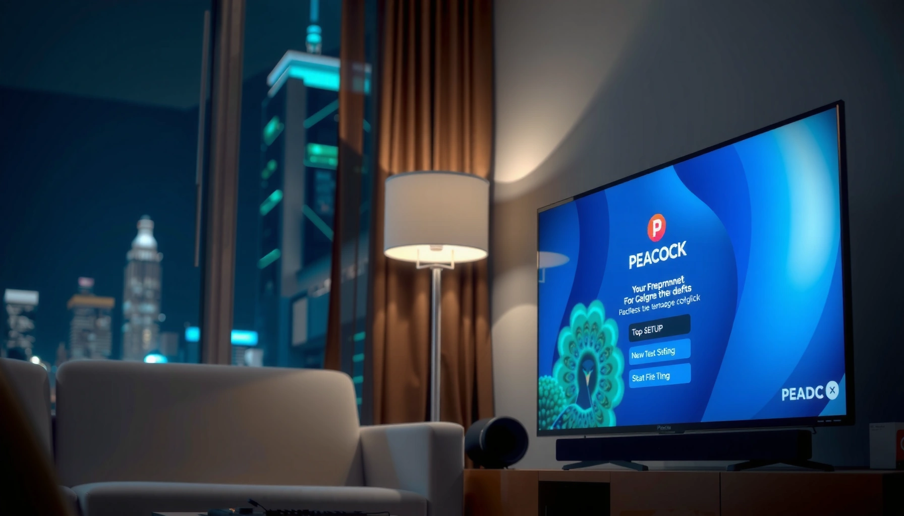 Step-by-step guide on how to install Peacock streaming app on a Smart TV.