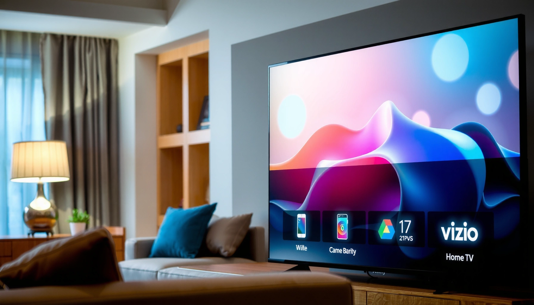 A Vizio TV displaying smart features, highlighting how to check if it's a smart TV.