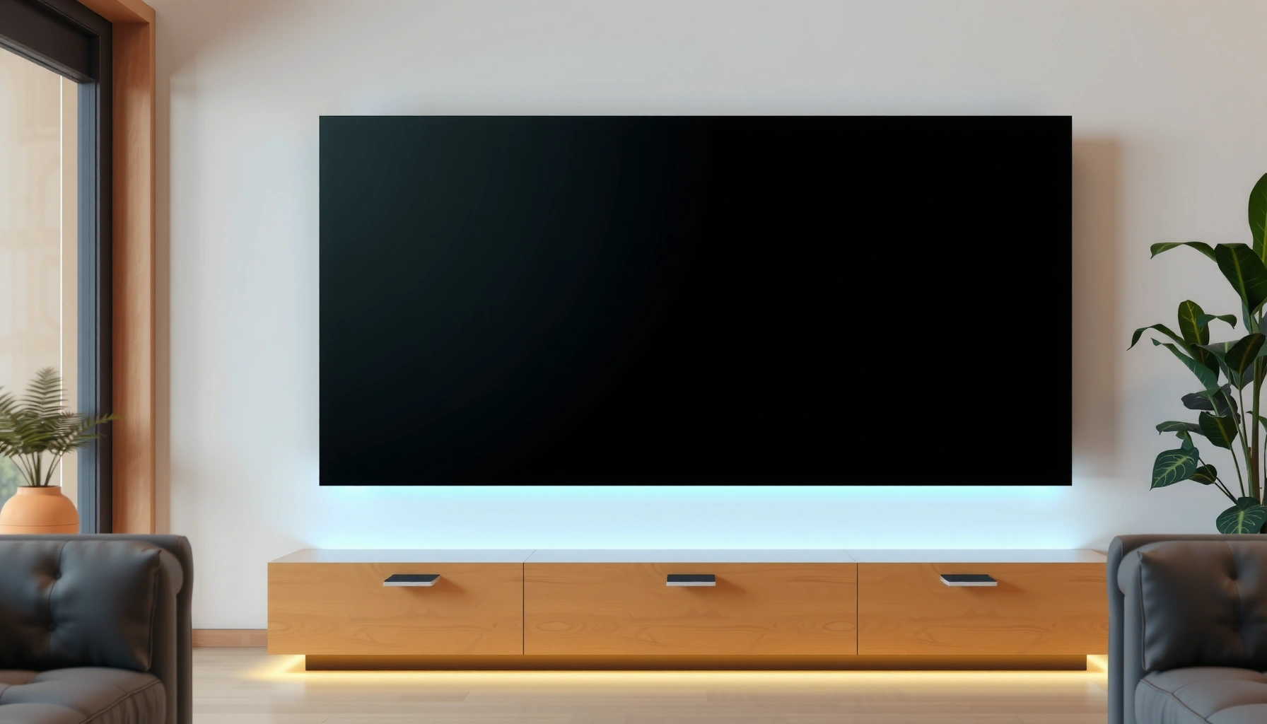 A visual representation of the largest smart TV screen sizes, showcasing various models and dimensions.