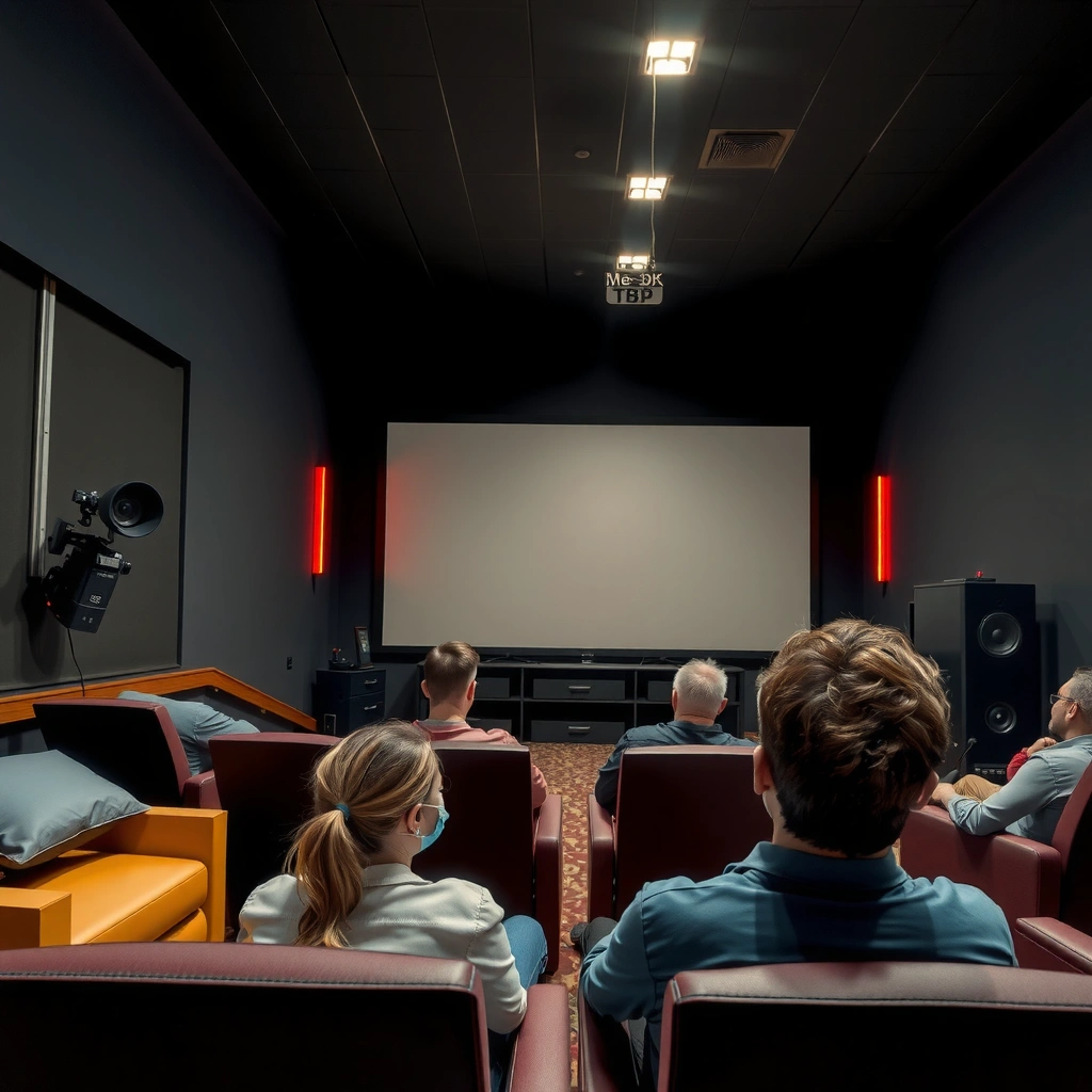 Diagram showing the light source and image formation in modern movie projectors