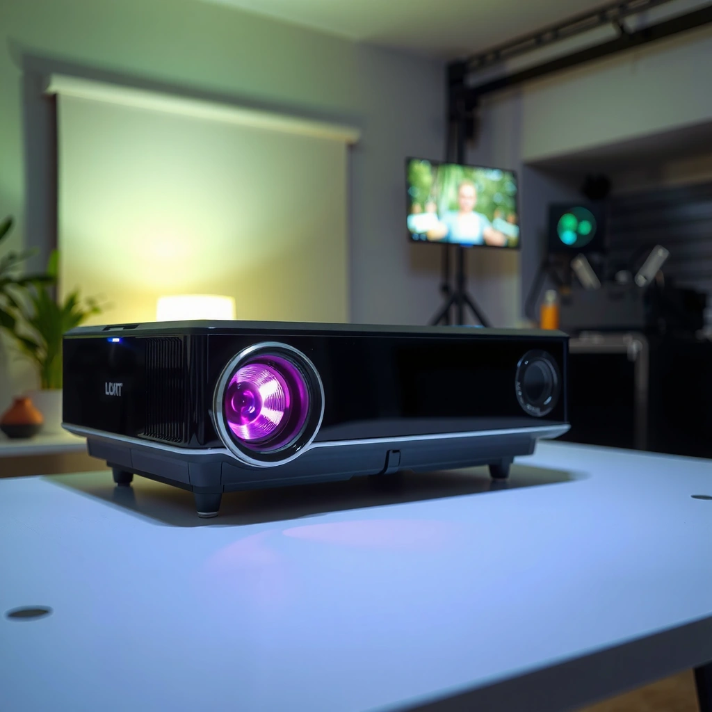 Illustration of how the light source in an LCD projector creates images