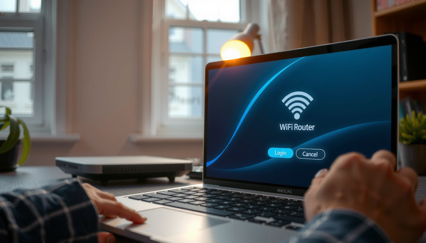 Step-by-step guide on how to log into a router with visual instructions.