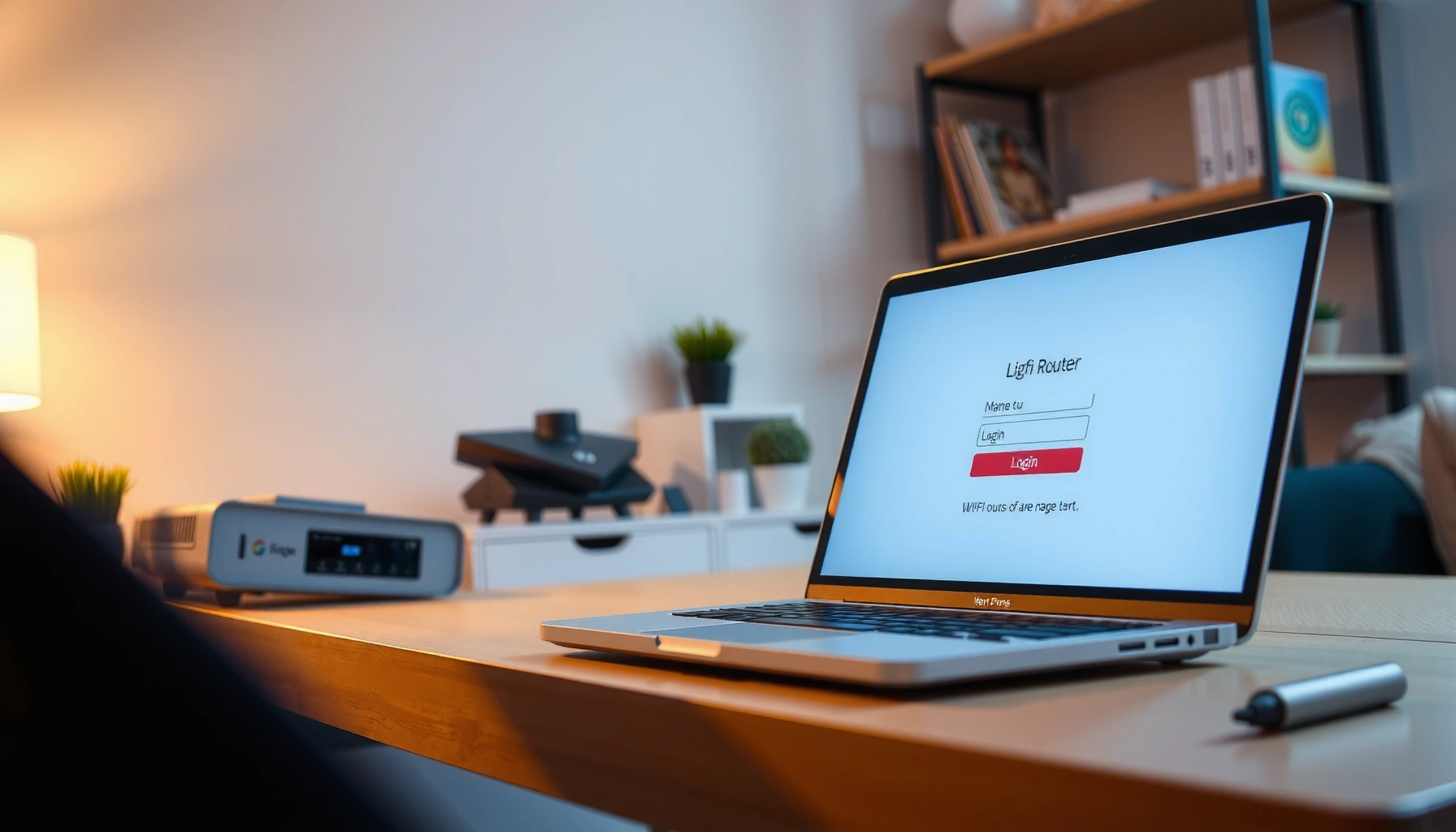 Illustration of steps to login to a router for network access and settings.