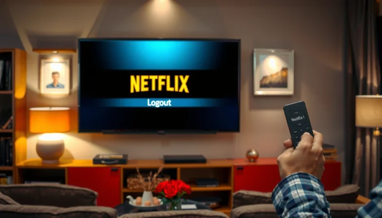 User interface showing how to logout of Netflix on a Smart TV.