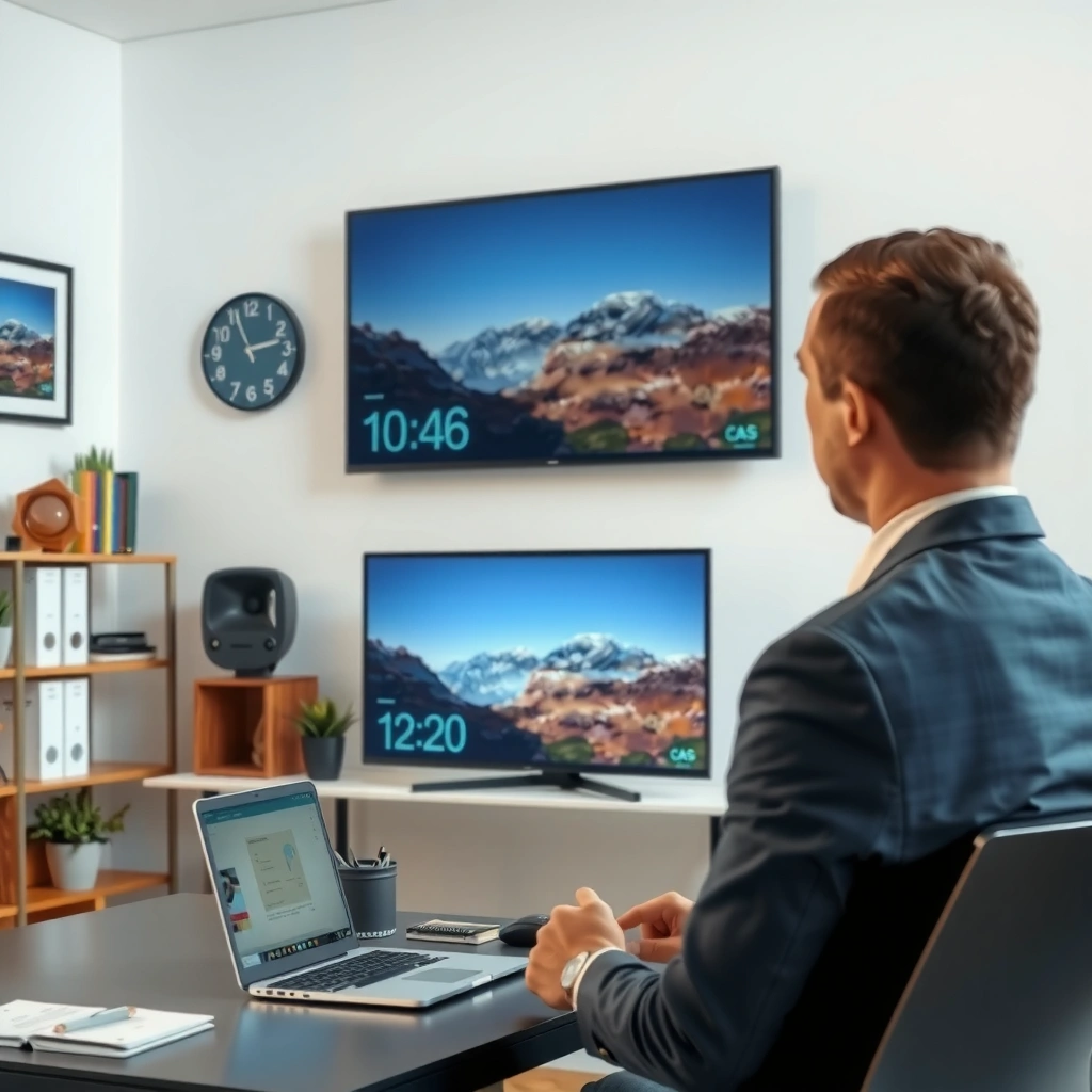 A person measuring the distance from their couch to the TV for optimal viewing experience.