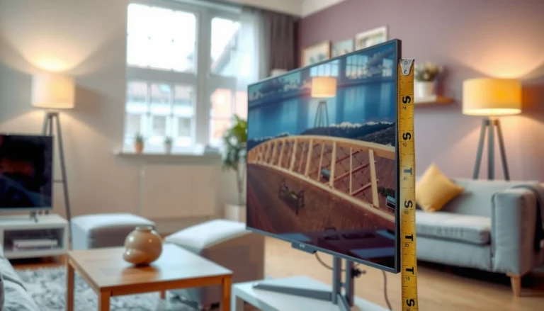 A measuring tape next to a smart TV, illustrating how to measure size, fit, and screen dimensions.