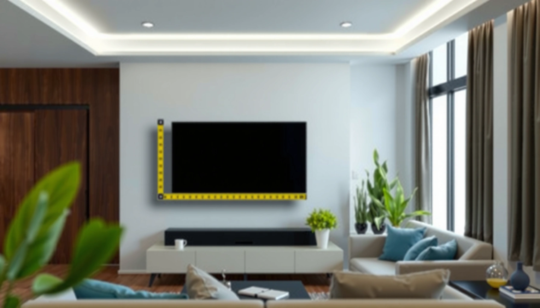 Guide on how to measure smart TV screen size, height, and width accurately.
