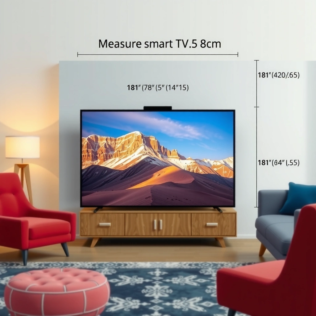 Diagram illustrating how to measure smart TV screen size in diagonal inches.
