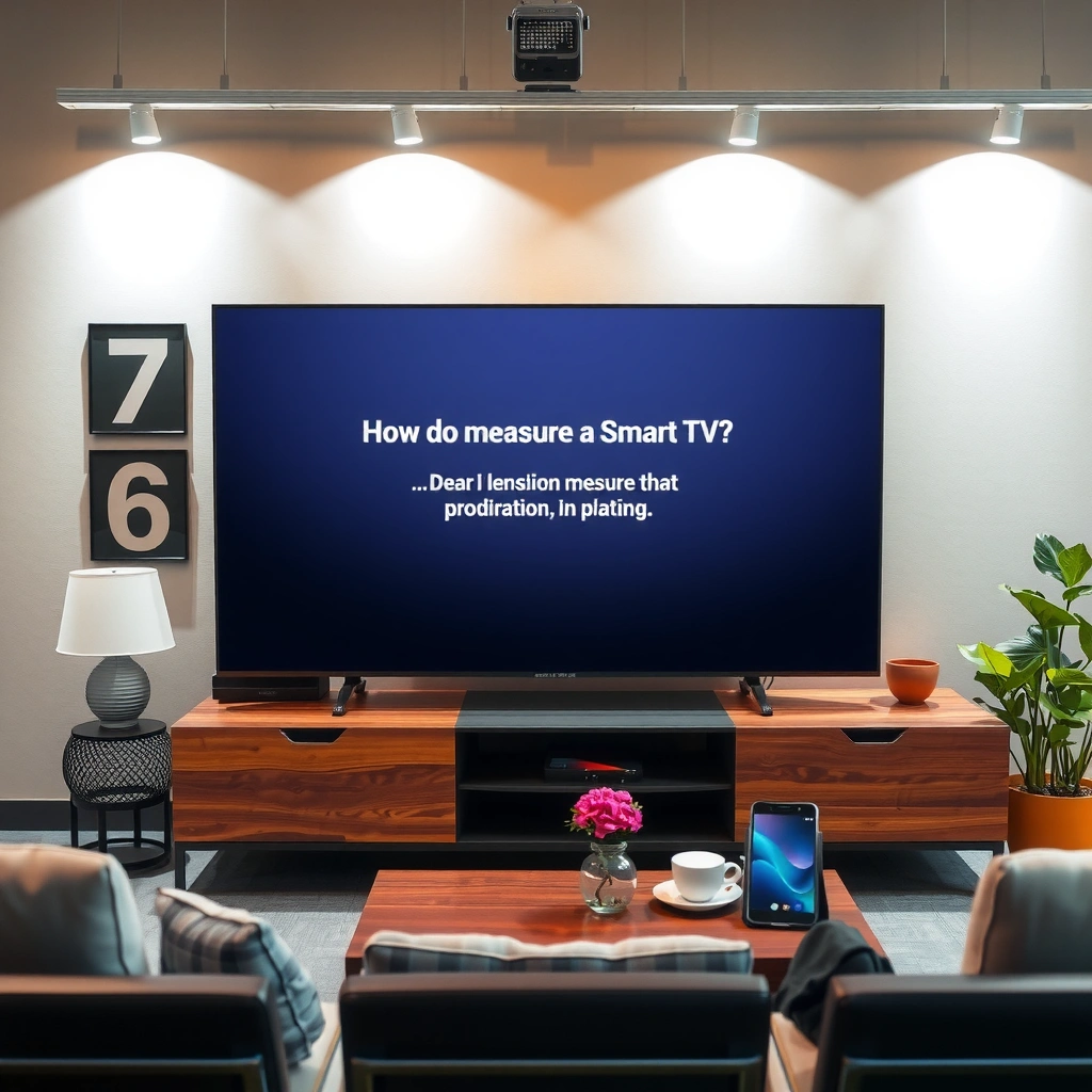 A diagram showing how to measure the screen size of a smart TV diagonally.