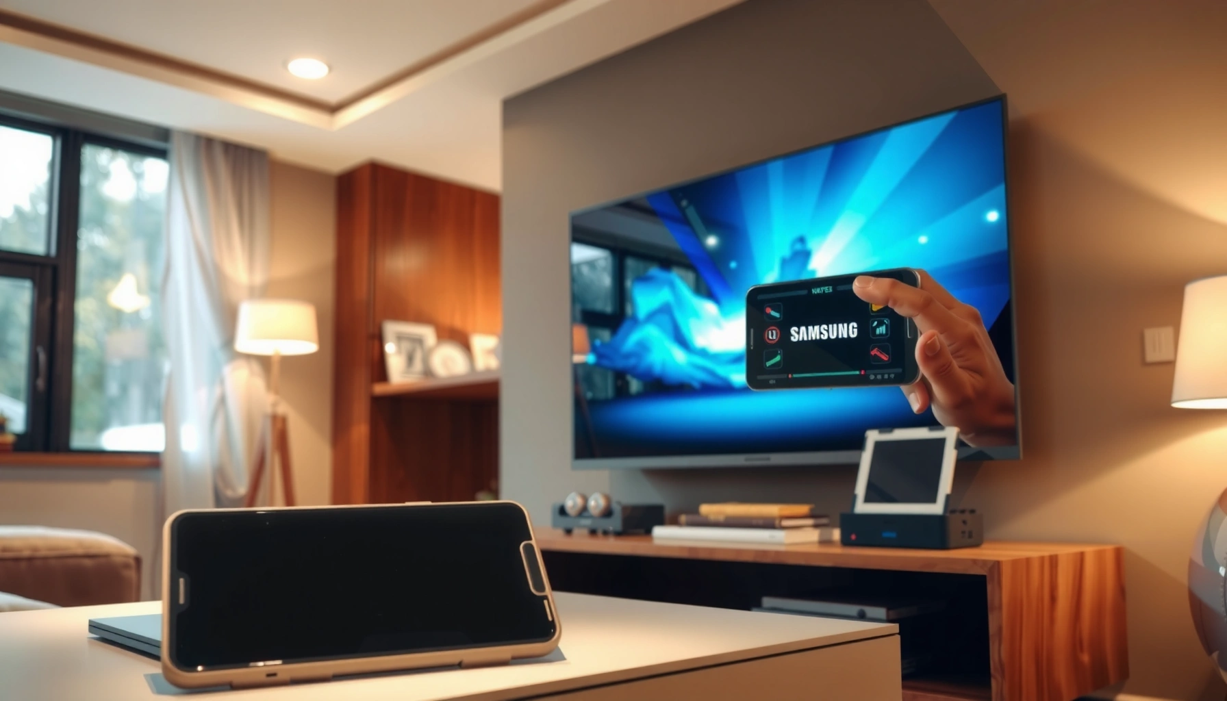 Step-by-step guide on how to mirror screen to a Samsung Smart TV.
