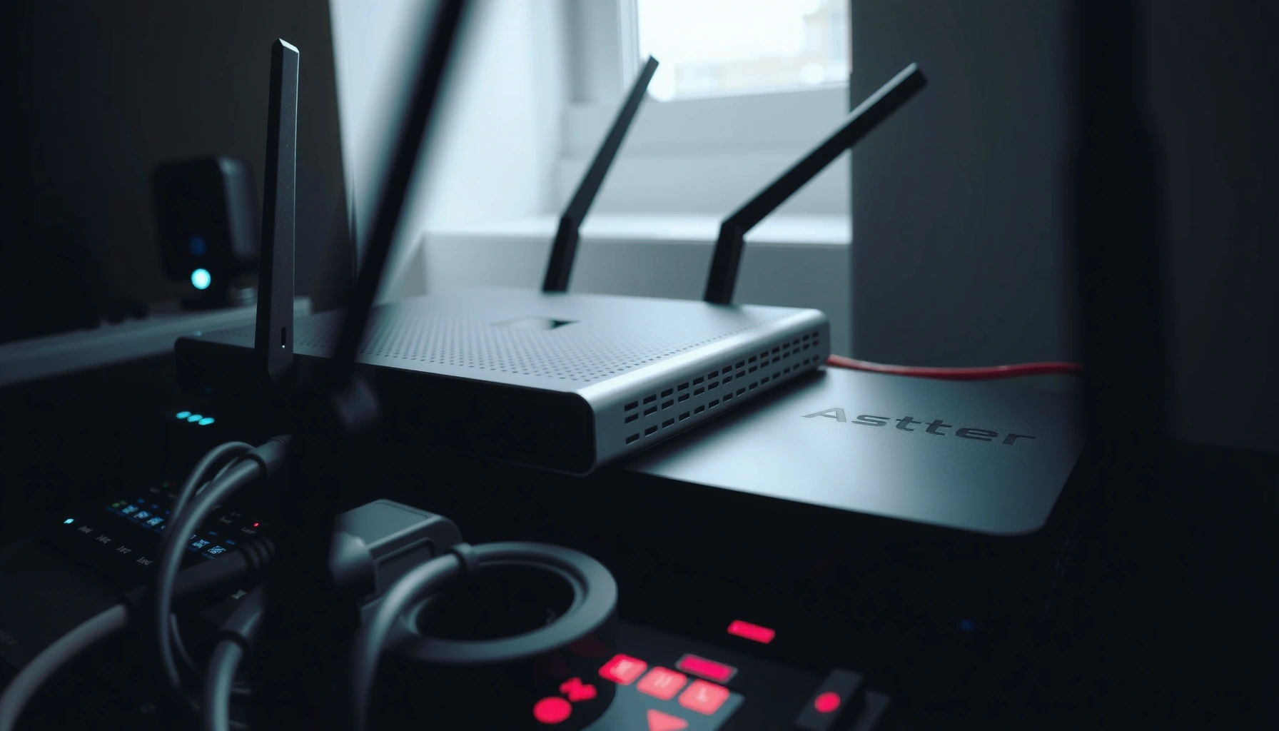 Illustration showing the difference between a modem and a router in a home network setup.