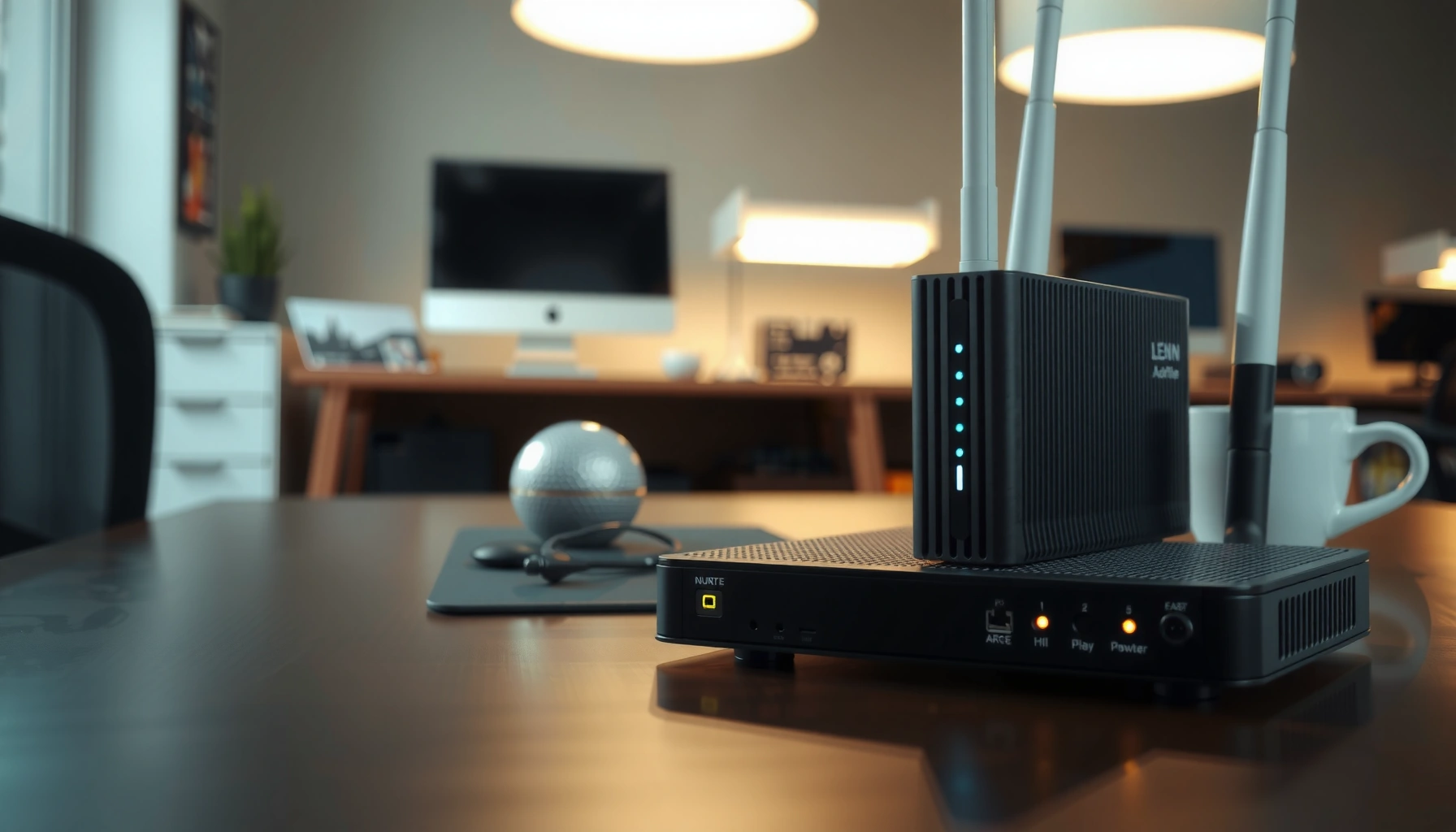 Illustration showing the difference between a modem and a router in a home network setup.
