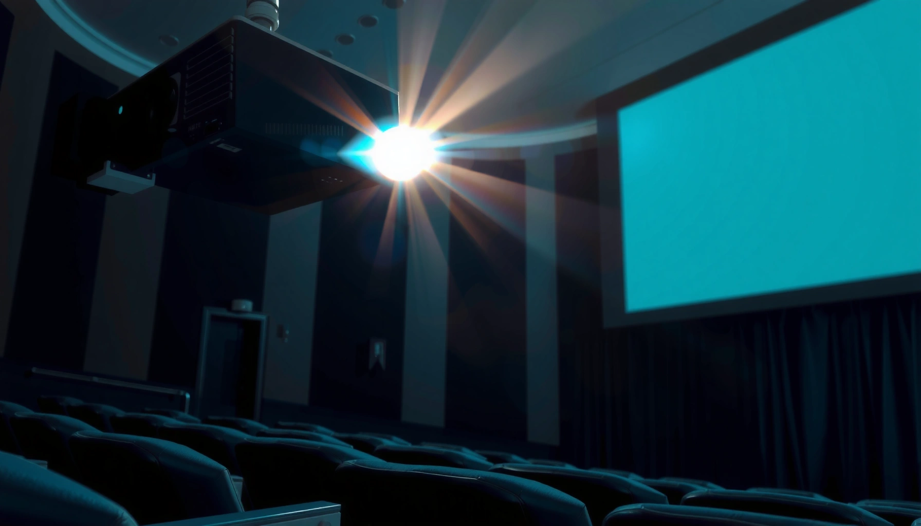 Illustration of how movie theater projectors work step-by-step, highlighting key components and functions.