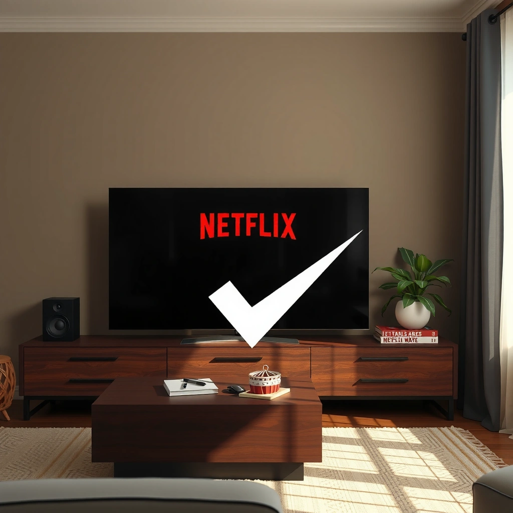 A smart TV displaying the Netflix app compatibility screen for users to check their devices.