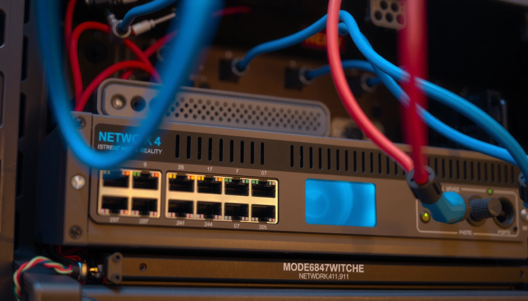 Diagram illustrating how to use a network switch for connections and setup basics.