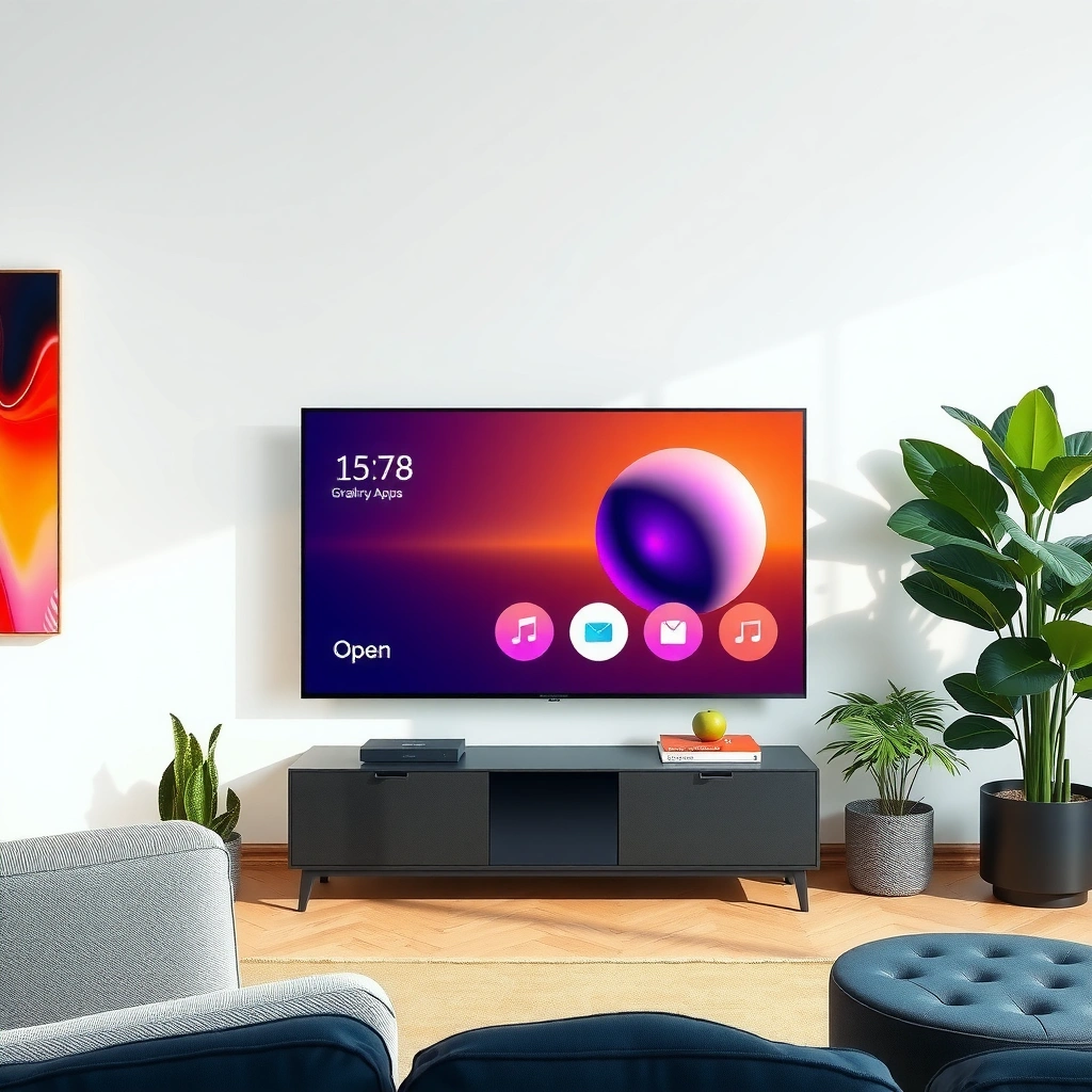 Samsung Smart TV home screen showing how to open apps for easy access.