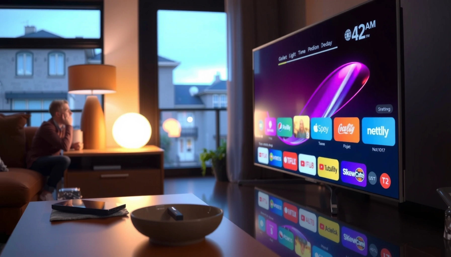 Image showing the Optimum app interface on a Smart TV, highlighting its features and usability.
