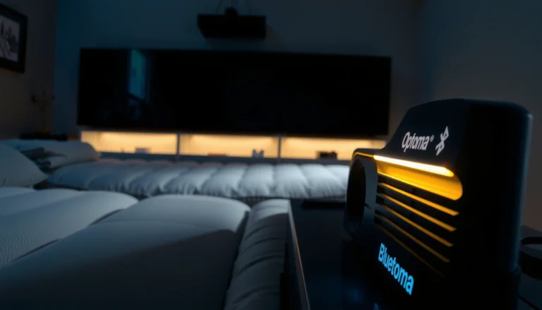 Optoma projector showcasing Bluetooth connectivity options for easy pairing.