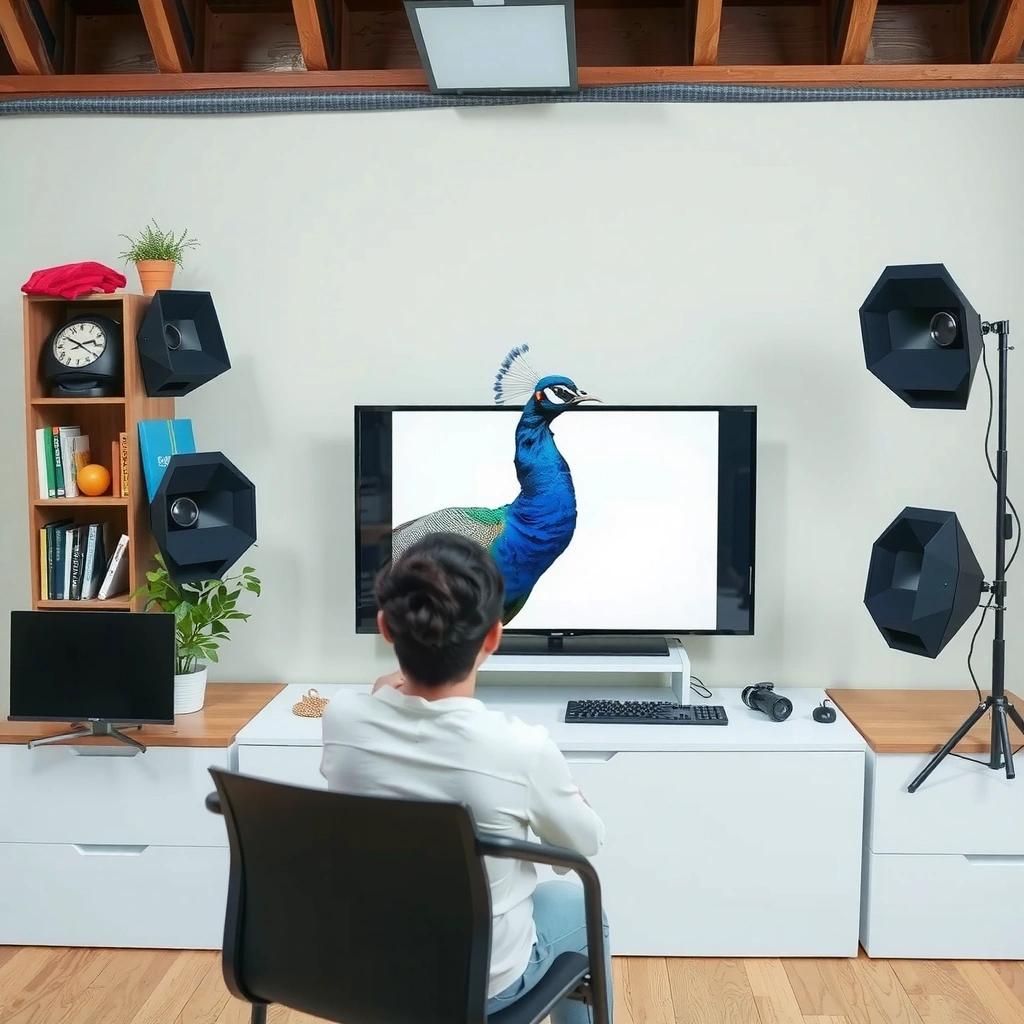 Smart TV screen displaying the Peacock TV app icon for easy access.
