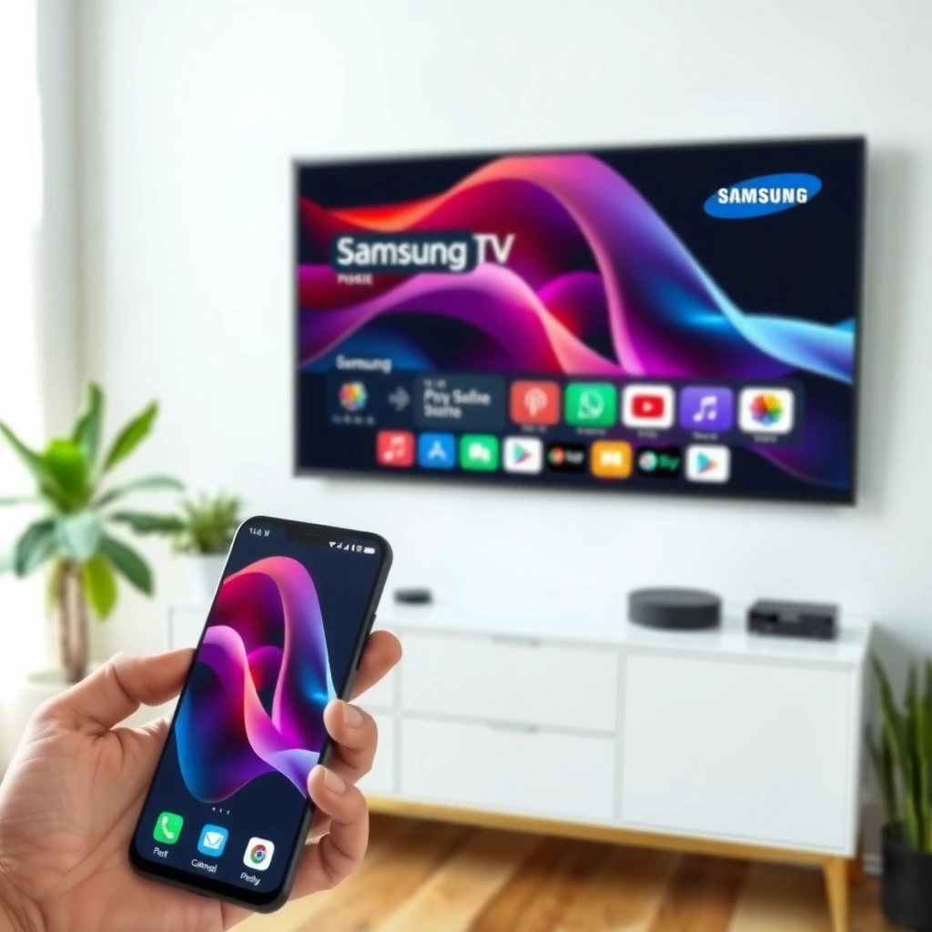 A guide showing various connection options for linking a phone to a Samsung Smart TV.