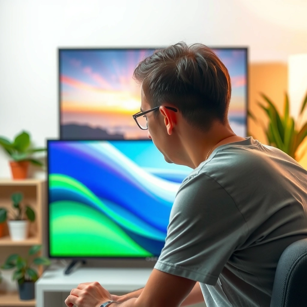 Collection of cleaning tools for smart TV maintenance, including microfiber cloths and cleaning solution.