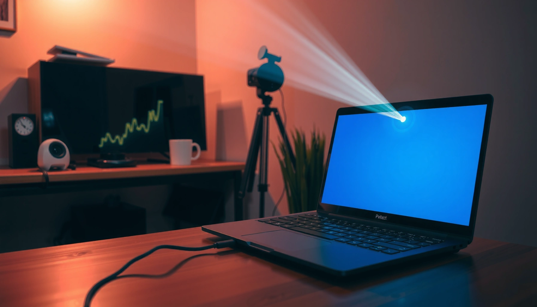 Step-by-step guide on projecting a laptop screen to a projector for presentations.