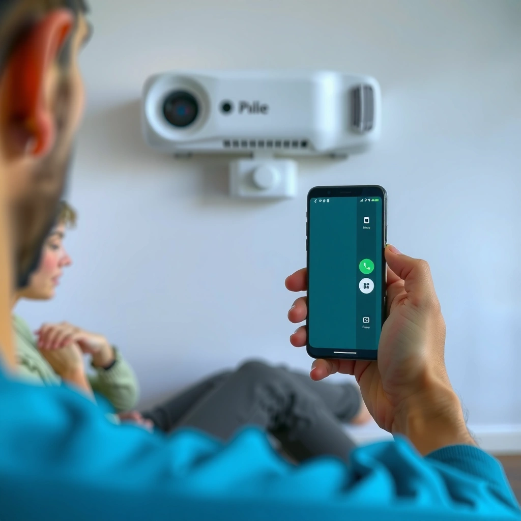 Close-up of various projector inputs and connections for iPhone compatibility