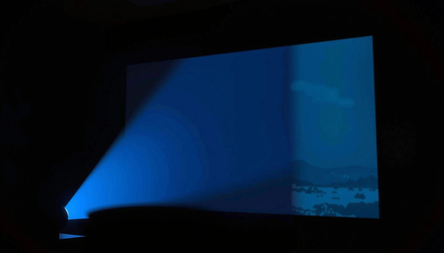 A projector displaying an image on a wall without a screen, questioning if a screen is necessary for projectors.