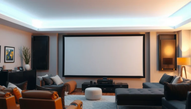 A visual guide illustrating the various sizes of projector screens for different settings and needs.