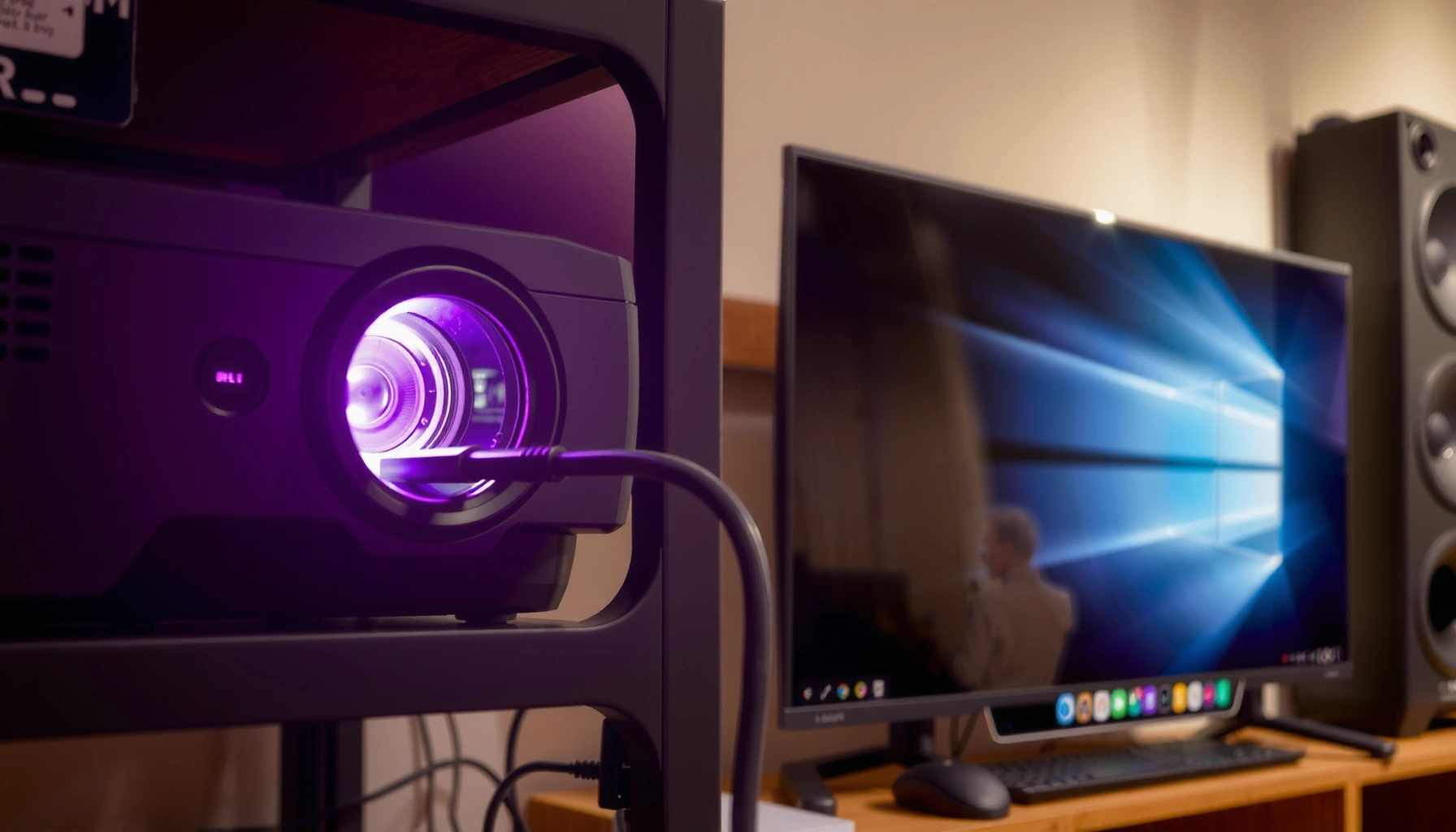 Step-by-step guide on how to hook up a projector for presentations and home theater use.