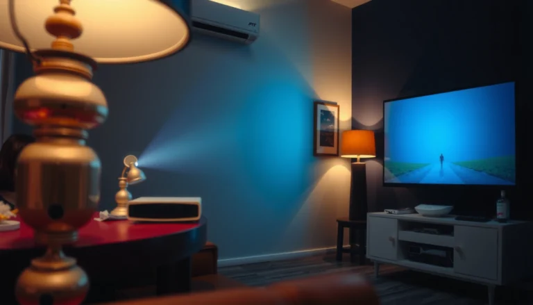 A projector displaying an image on a white wall, exploring if a projector needs a white surface.